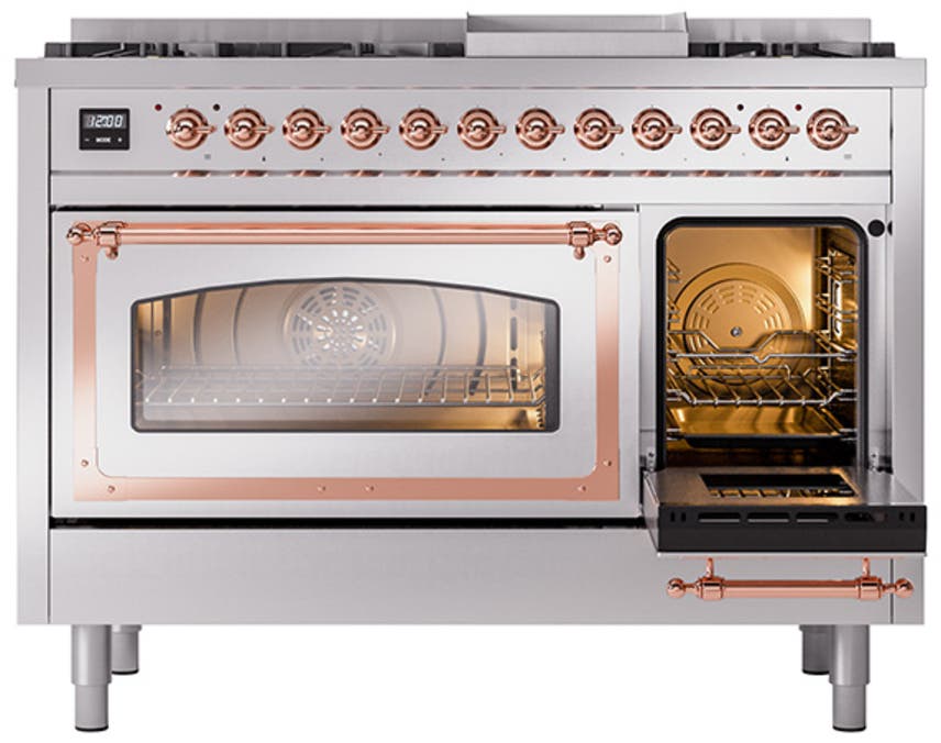 Ilve UN48FNMPSSP Stainless Steel With Copper Knobs, Natural Gas