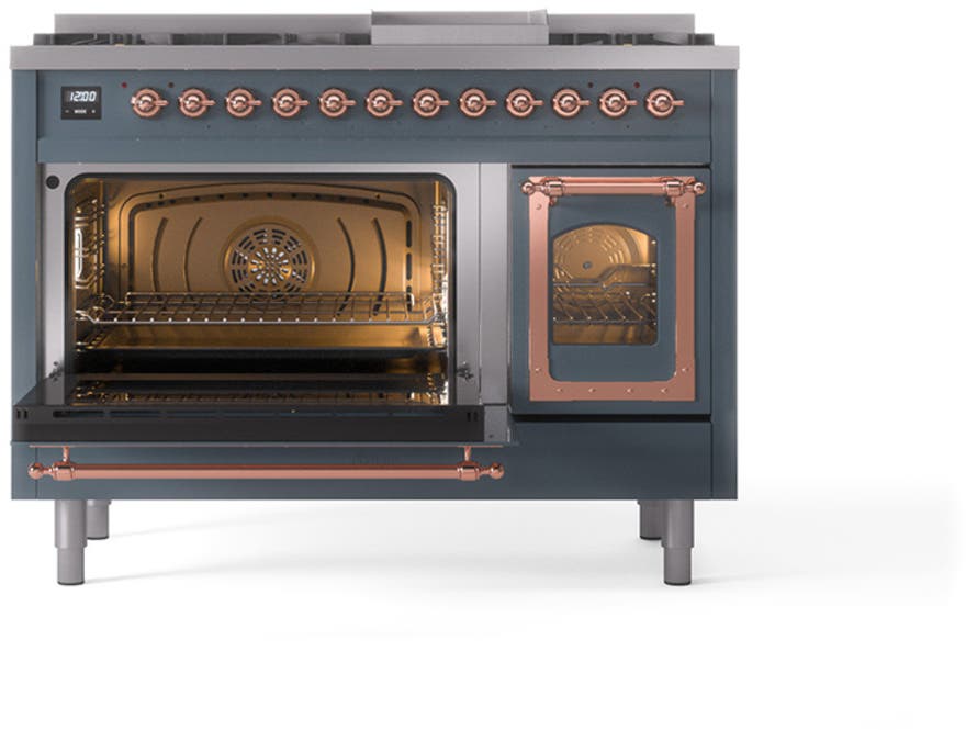 Ilve UN48FNMPBGP Blue Grey With Copper Knobs, Natural Gas