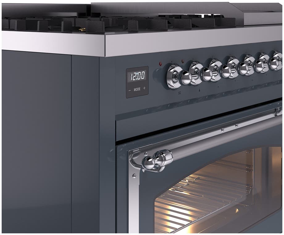Ilve UN48FNMPBGC Blue Grey With Chrome Knobs, Natural Gas