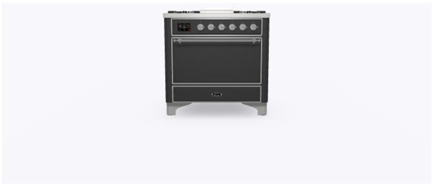 Ilve UM09FDQNS3MGC Natural Gas In Matte Graphite W/ Chrome Trim