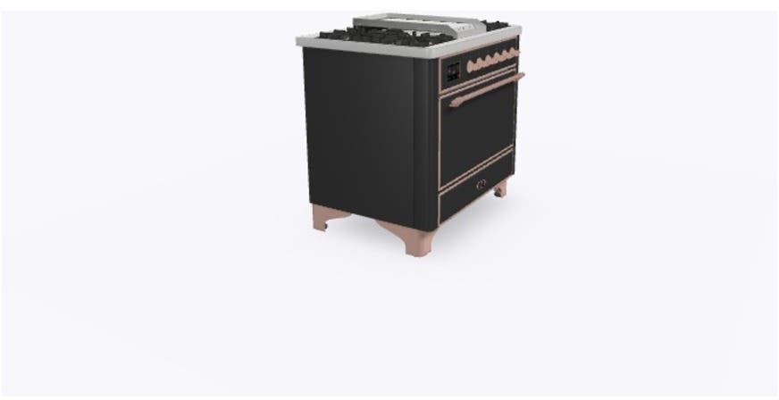 Ilve UM09FDQNS3MGPLP Liquid Propane In Matte Graphite W/ Copper Trim