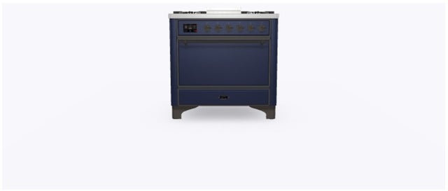 Ilve UM09FDQNS3MBBLP 36" Dual Fuel Freestanding Range w/ 6 Sealed Burne...