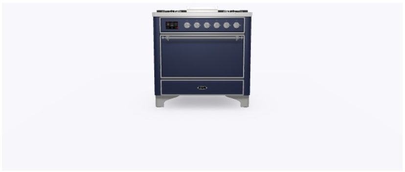 Ilve UM09FDQNS3MBC 36" Dual Fuel Freestanding Range w/ 6 Sealed Burne...