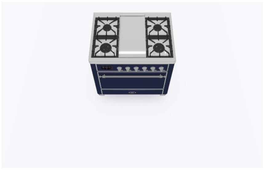 Ilve UM09FDQNS3MBC Natural Gas In Midnight Blue W/ Chrome Trim