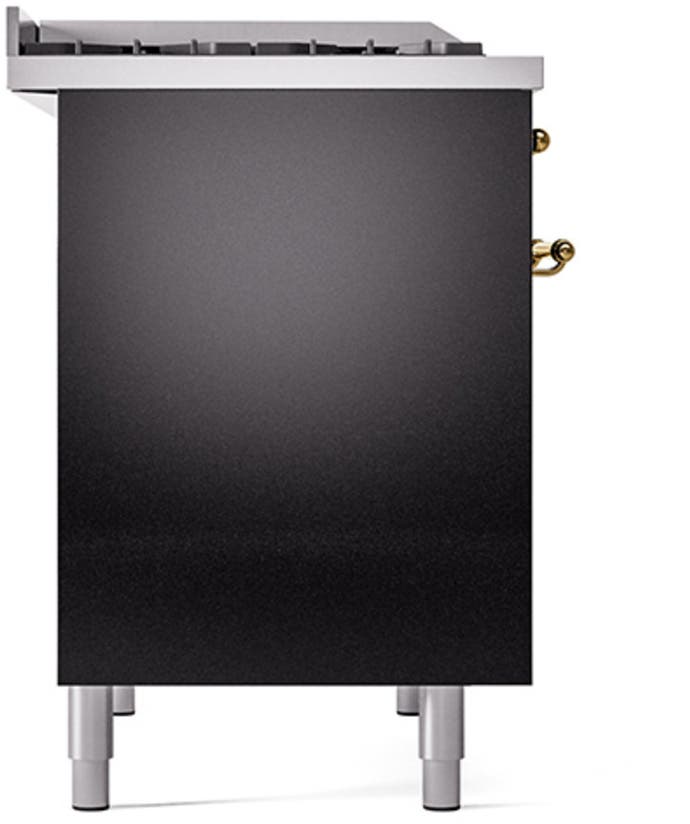 Ilve UPD40FQNMPBKGLP Glossy Black With Brass Trim, Lp