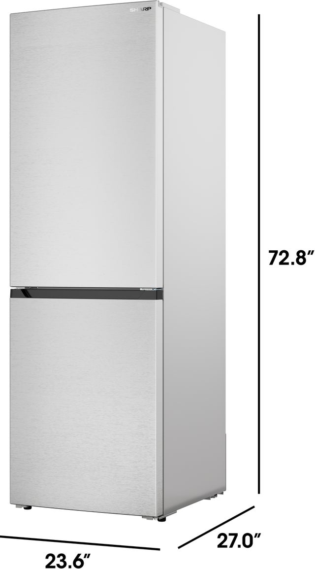 Sharp SJB1255GS 24 Inch Bottom Freezer Counter-Depth Refrigerator:...