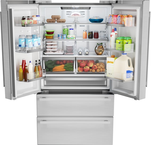 Sharp SJG2351FS 36 Inch French 4-Door Counter Depth Refrigerator w...