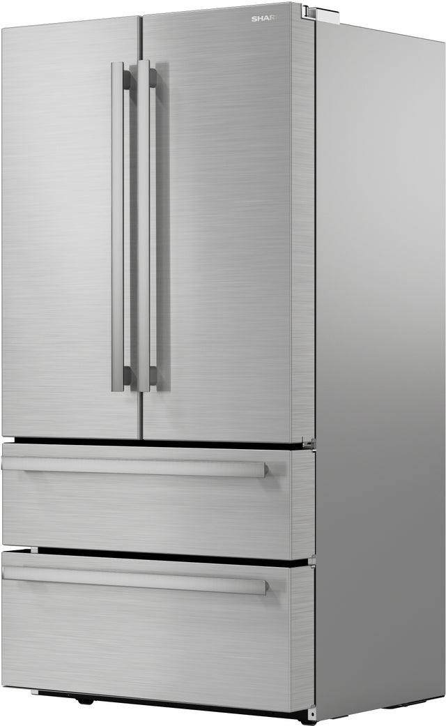 Sharp SJG2351FS 36 Inch French 4-Door Counter Depth Refrigerator w...