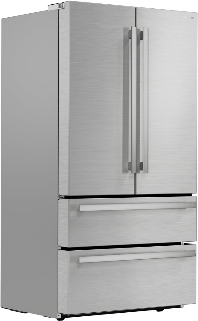 Sharp SJG2351FS 36 Inch French 4-Door Counter Depth Refrigerator w...