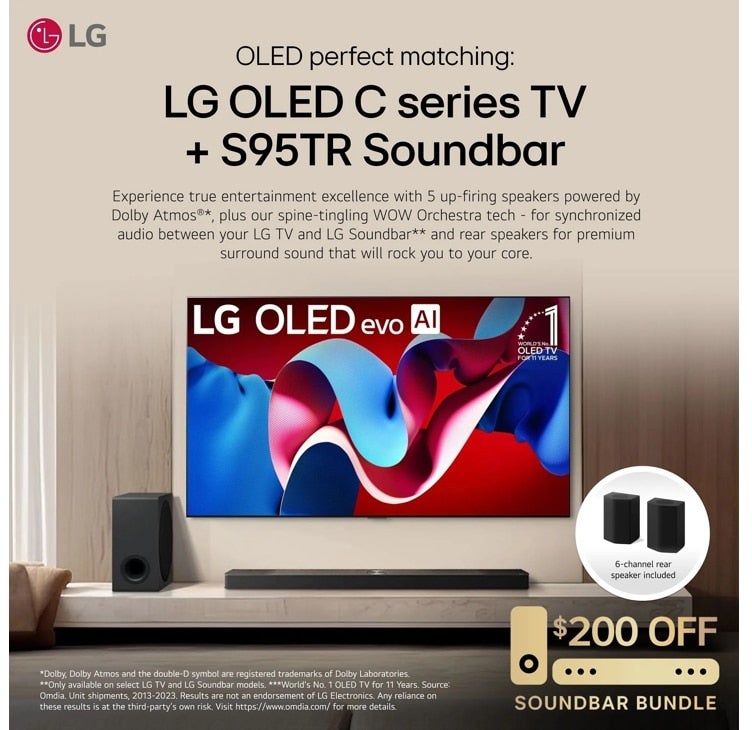 LG Electronics OLED83C4PUA 4K UHD 120 Hz Smart OLED EVO C4 Series TV with web...