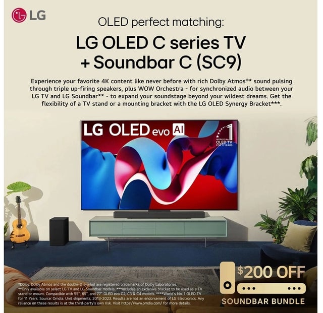 LG Electronics OLED42C4PUA 4K UHD 120 Hz Smart OLED EVO C4 Series TV with web...