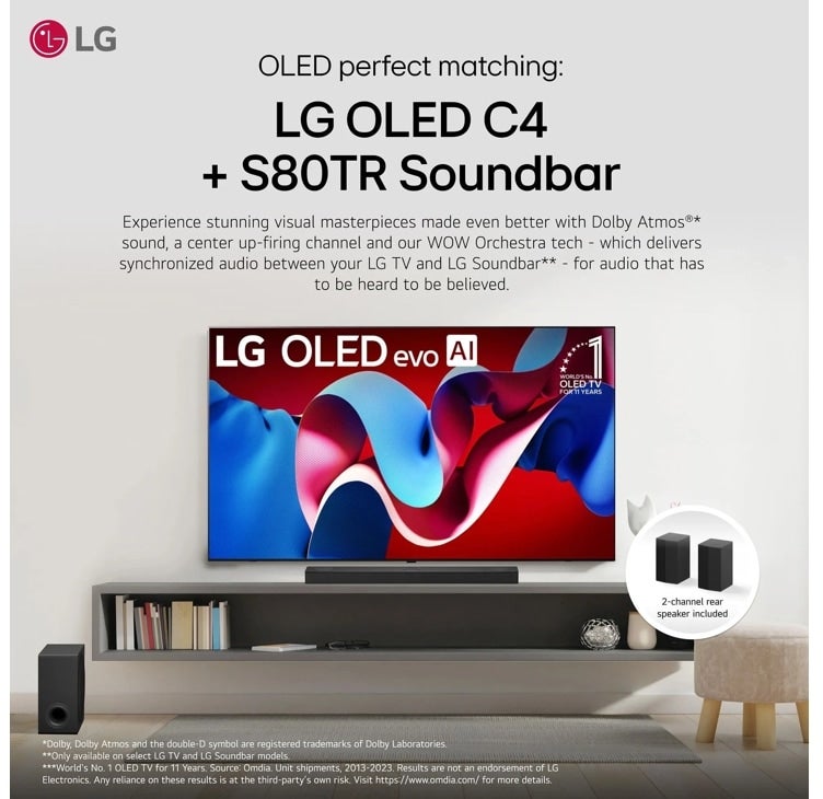 LG Electronics OLED42C4PUA 4K UHD 120 Hz Smart OLED EVO C4 Series TV with web...