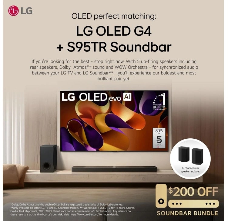 LG Electronics OLED65G4SUB 4K UHD 120 Hz Smart OLED EVO TV W/ A11 Intelligent...