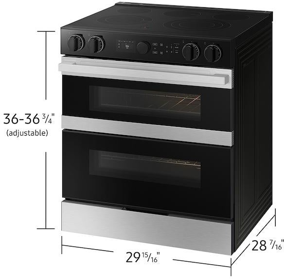 Samsung NSE6DG8550SR Bespoke Slide-In Electric Range Smart with Flex Du...