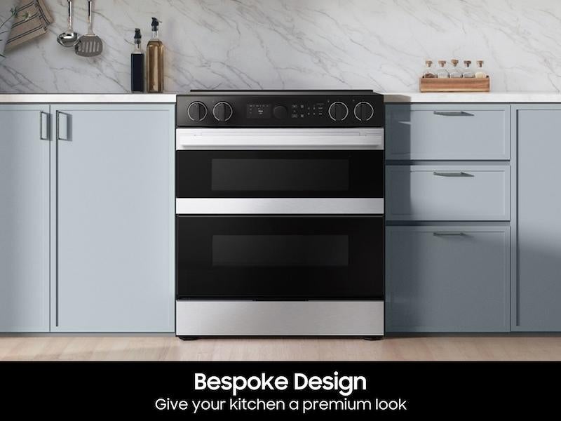 Samsung NSE6DG8550SR Bespoke Slide-In Electric Range Smart with Flex Du...