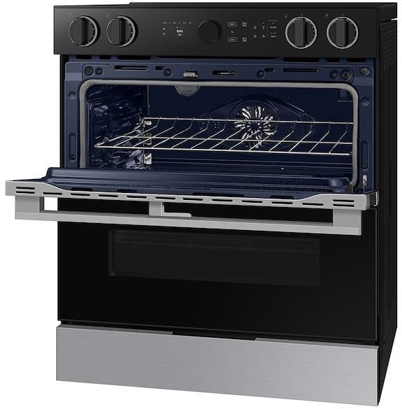 Samsung NSE6DG8550SR Bespoke Slide-In Electric Range Smart with Flex Du...