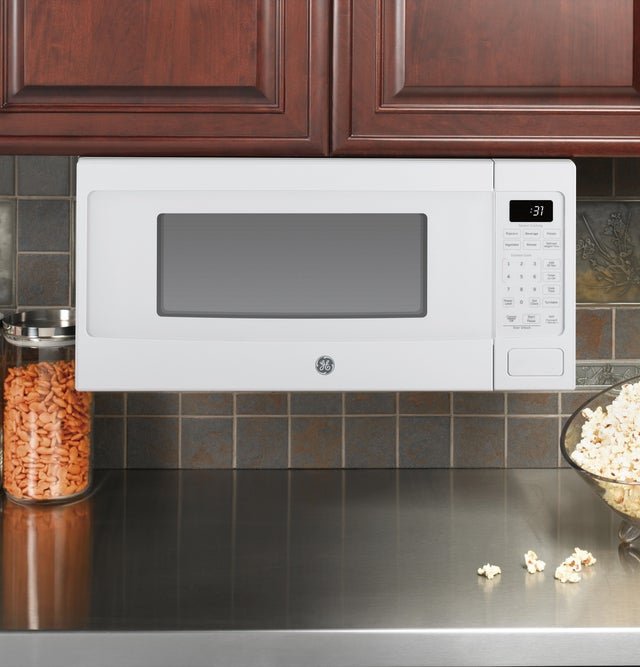 GE PCHK11S1WWW Countertop Microwave Oven, 1.1 Cu.Ft., Sensor, Sma...