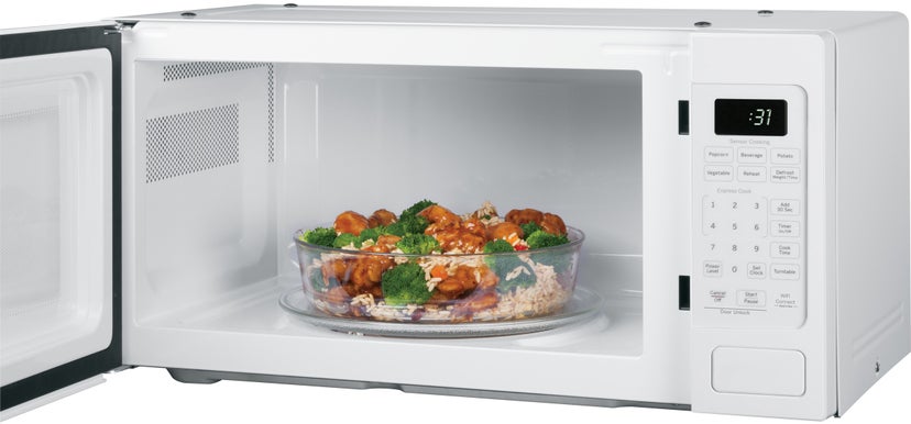 GE PCHK11S1WWW Countertop Microwave Oven, 1.1 Cu.Ft., Sensor, Sma...