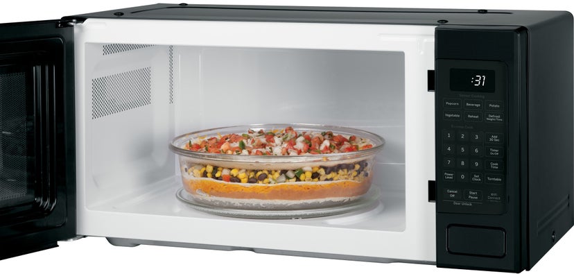 GE PCHK11S1WBB Countertop Microwave Oven, 1.1 Cu.Ft., Sensor, Sma...