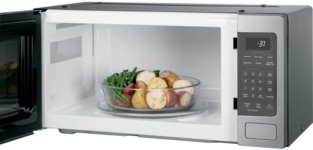 GE PCHK11S1WSS Countertop Microwave Oven, 1.1 Cu.Ft., Sensor, Sma...