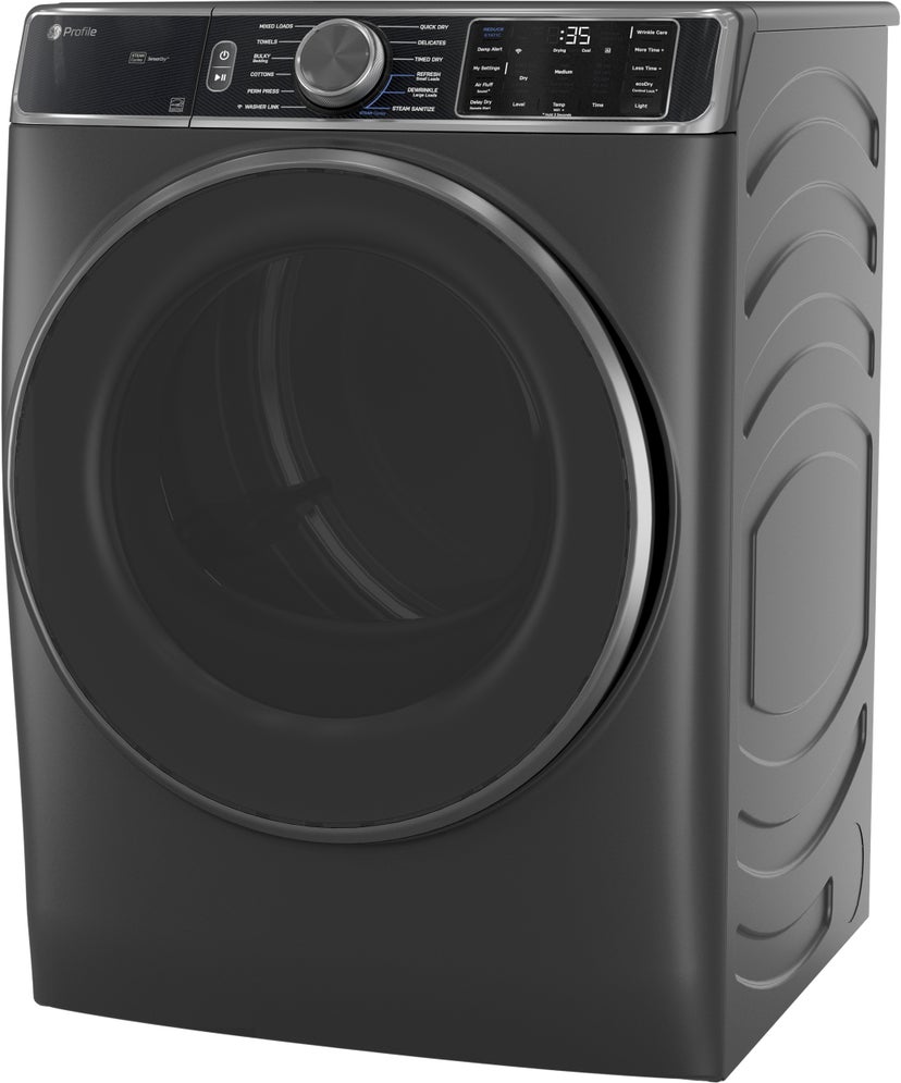 GE PFD95ESPWDS 28 Inch Smart Front Load Electric Dryer with 7.8 c...