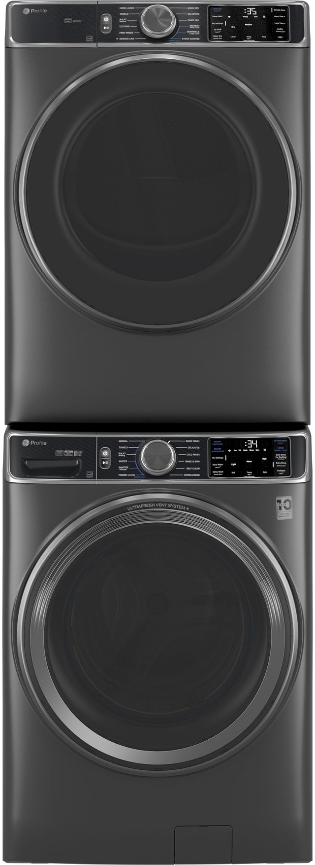 GE PFD95ESPWDS 28 Inch Smart Front Load Electric Dryer with 7.8 c...