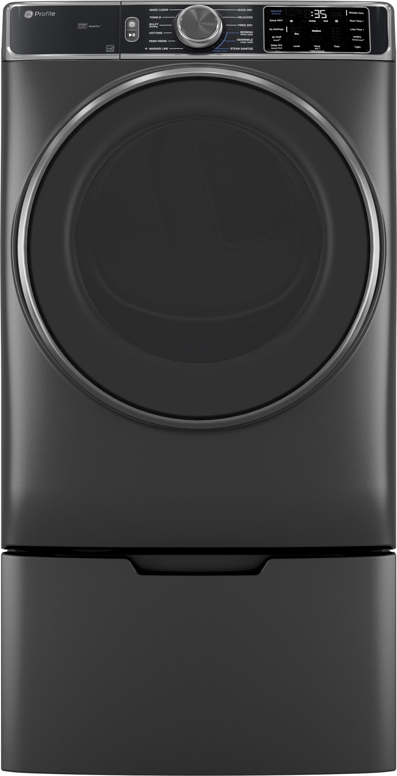 GE PFD95GSPWDS 28 Inch Smart Front Load Gas Dryer Carbon Graphite