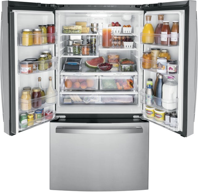 GE GWE22JYMFS 36 Inch Counter-Depth French Door Refrigerator wit...