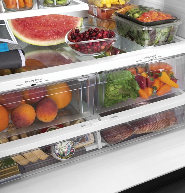 GE GWE22JYMFS 36 Inch Counter-Depth French Door Refrigerator wit...