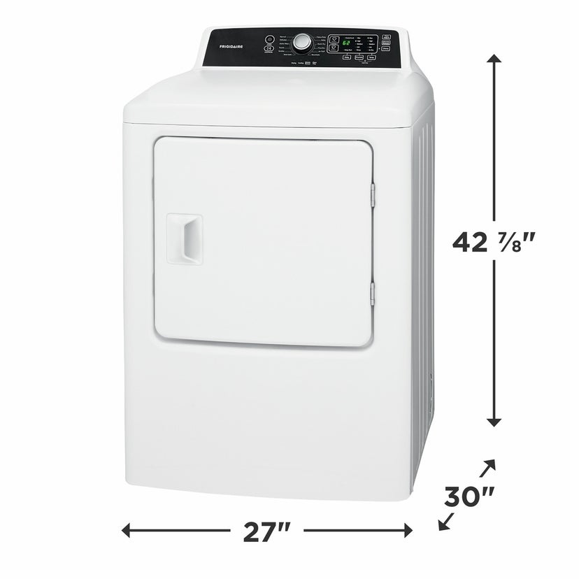 Frigidaire FFRE4120SW 27 Inch Freestanding Electric Dryer with 10 Cycles...