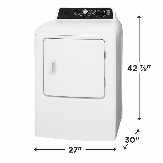 Frigidaire FFRG4120SW 27 Inch Freestanding Gas Dryer with 10 Dry Cycles:...