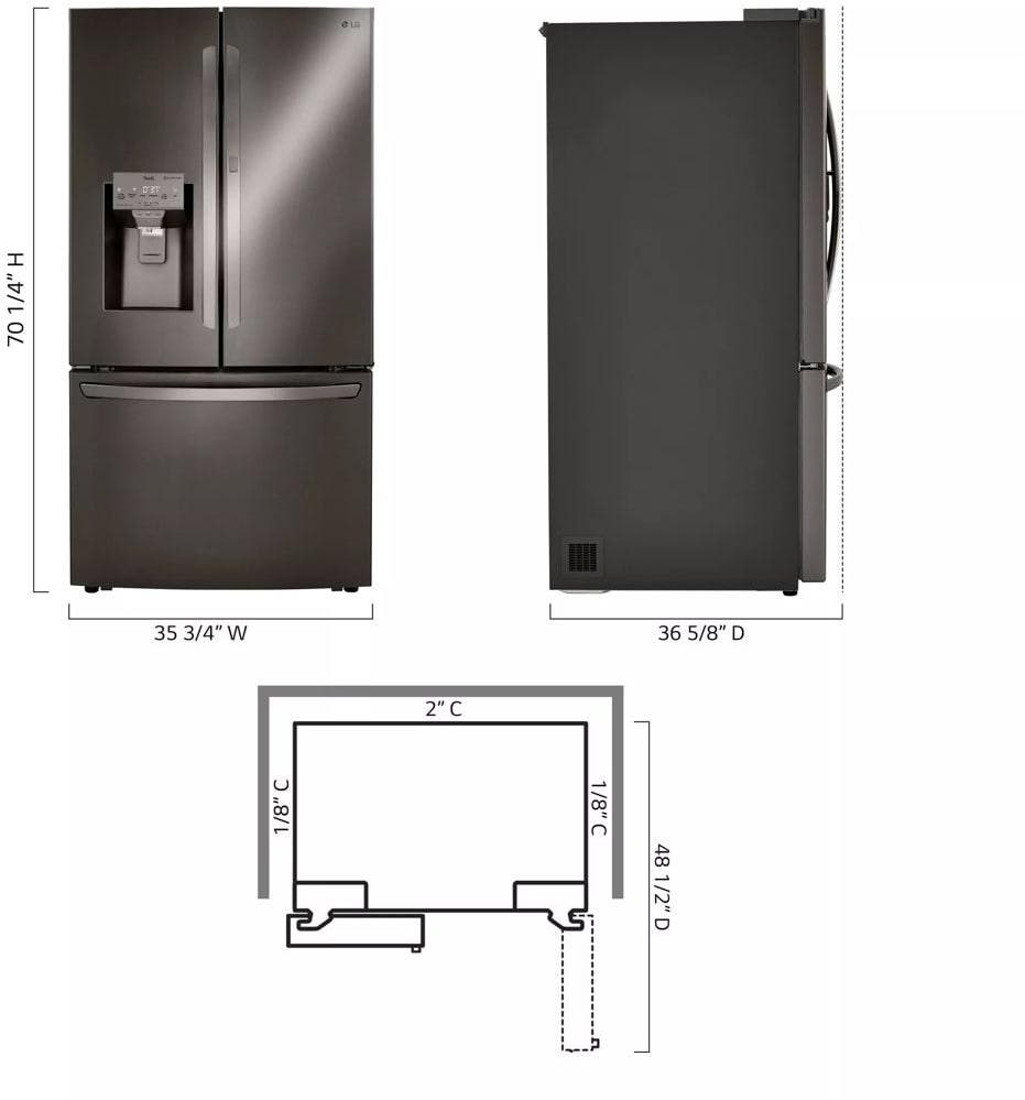 LG LRFDS3016D PrintProof Black Stainless Steel