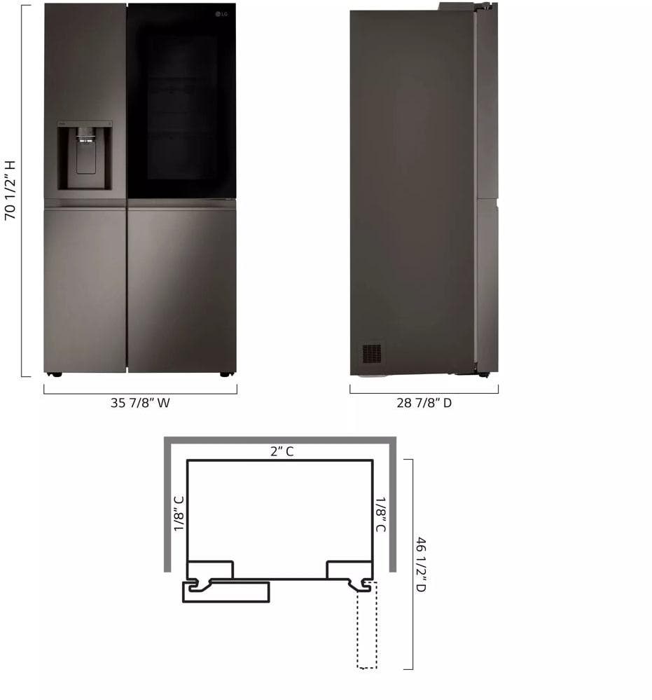 LG LRSOC2306D Printproof Black Stainless Steel