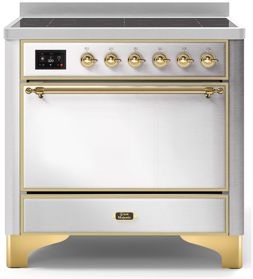 Ilve UMI09QNS3SSG Stainless Steel W/ Brass Trim