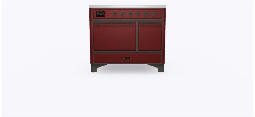 Ilve UMDI10QNS3BUB Burgundy W/ Bronze Trim