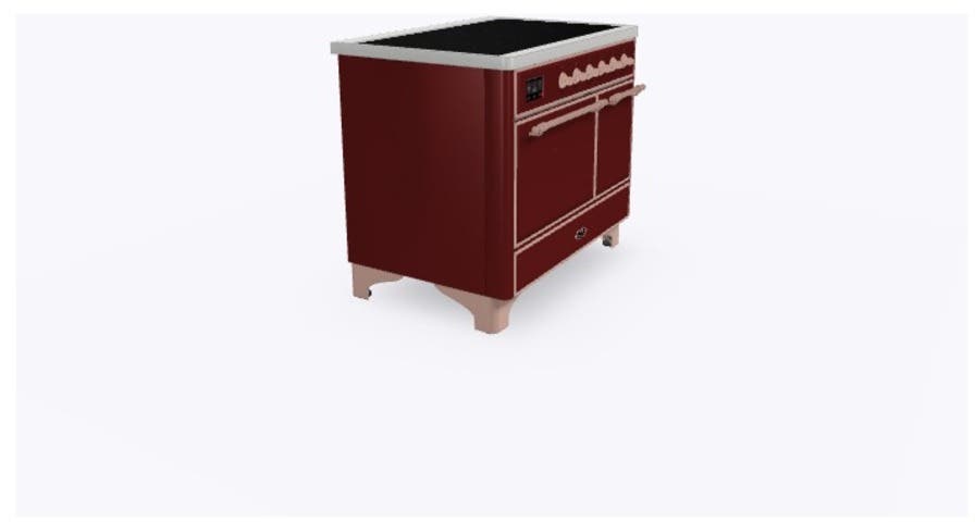 Ilve UMDI10QNS3BUP Burgundy W/ Copper Trim
