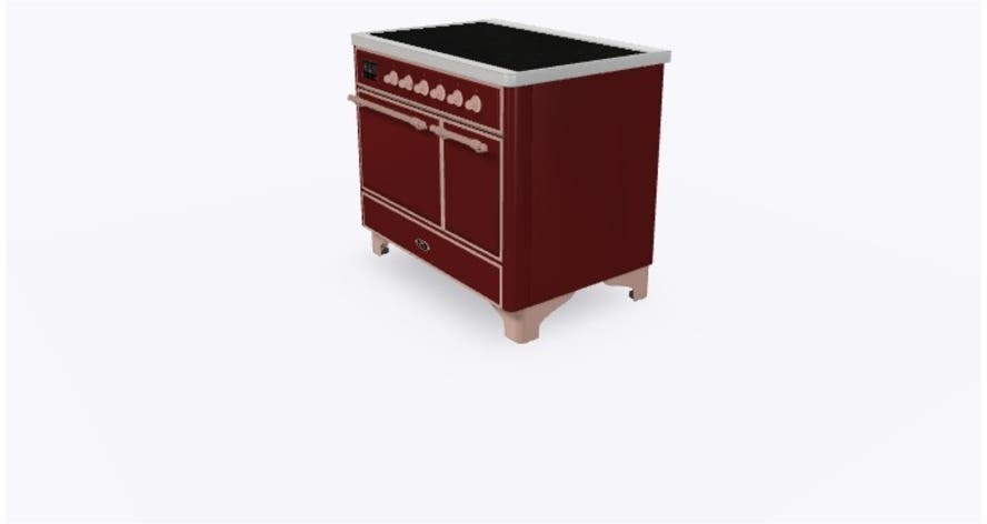Ilve UMDI10QNS3BUP Burgundy W/ Copper Trim