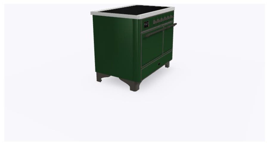 Ilve UMDI10QNS3EGB Emerald Green W/ Bronze Trim