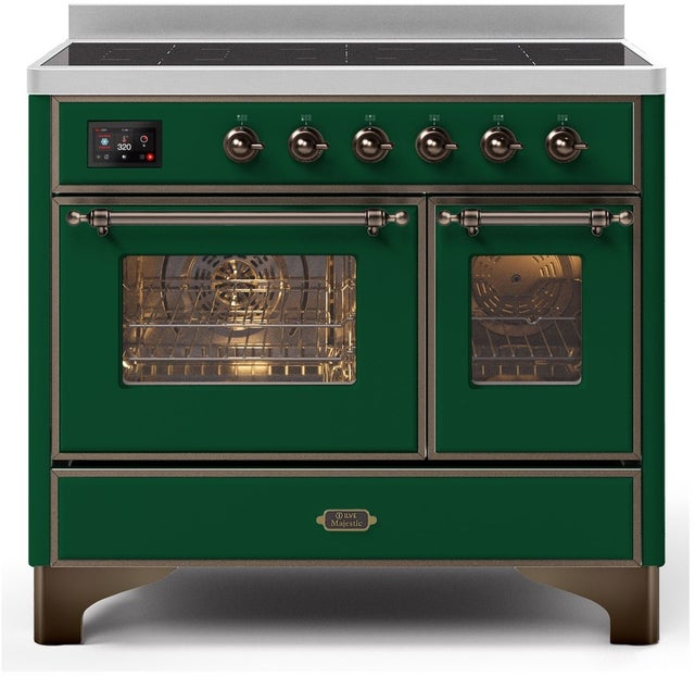 Ilve UMDI10NS3EGB 40" Freestanding Electric Induction Range w/ 6 Ele...