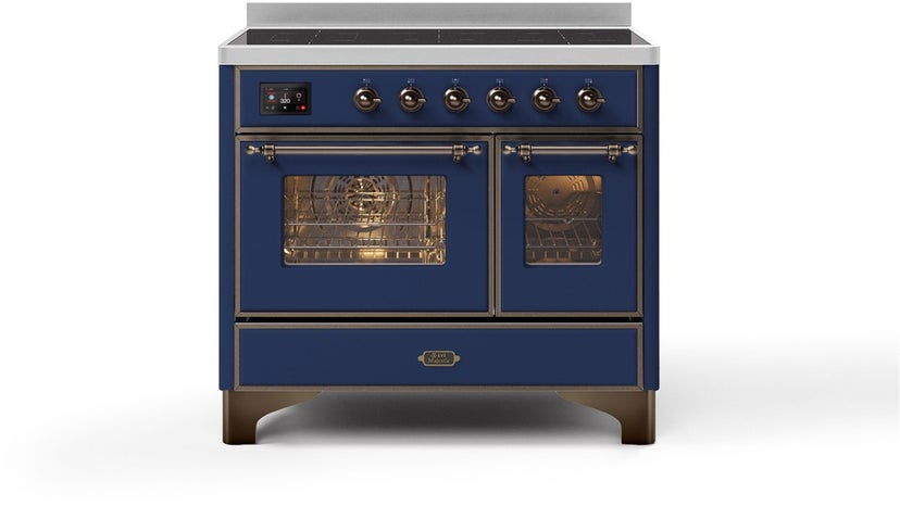 Ilve UMDI10NS3MBB 40" Freestanding Electric Induction Range w/ 6 Ele...