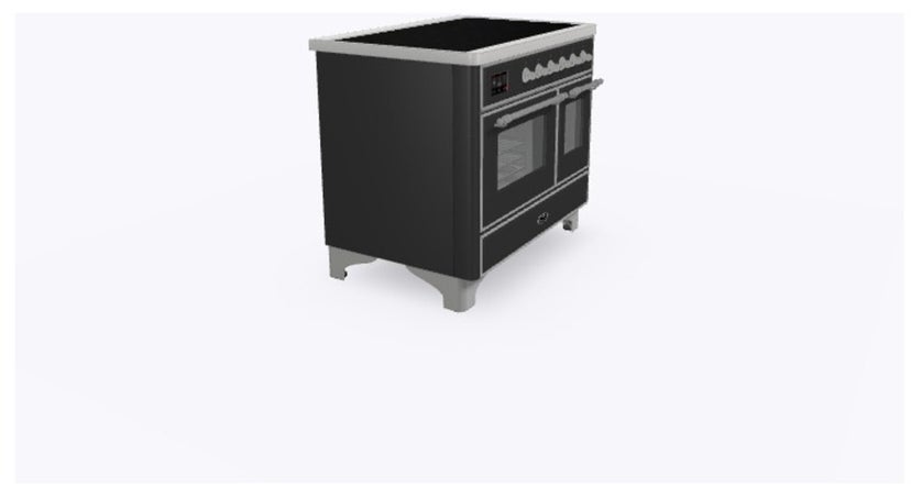 Ilve UMDI10NS3MGC 40" Freestanding Electric Induction Range w/ 6 Ele...