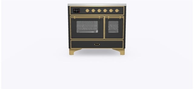 Ilve UMDI10NS3MGG 40" Freestanding Electric Induction Range w/ 6 Ele...