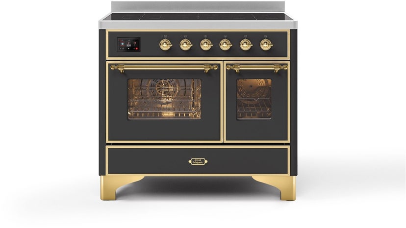 Ilve UMDI10NS3MGG 40" Freestanding Electric Induction Range w/ 6 Ele...