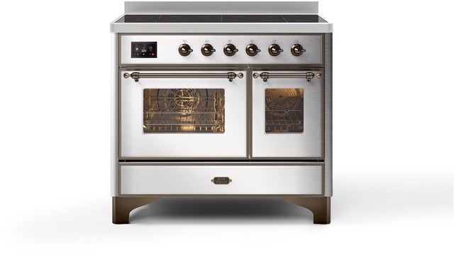 Ilve UMDI10NS3SSB 40" Freestanding Electric Induction Range w/ 6 Ele...