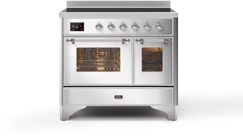 Ilve UMDI10NS3SSC 40" Freestanding Electric Induction Range w/ 6 Ele...