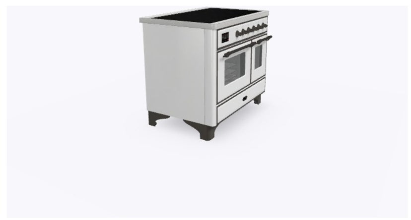 Ilve UMDI10NS3WHB 40" Freestanding Electric Induction Range w/ 6 Ele...