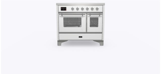 Ilve UMDI10NS3WHC 40" Freestanding Electric Induction Range w/ 6 Ele...