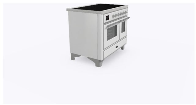 Ilve UMDI10NS3WHC 40" Freestanding Electric Induction Range w/ 6 Ele...