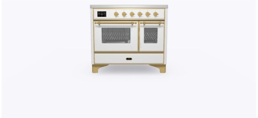 Ilve UMDI10NS3WHG 40" Freestanding Electric Induction Range w/ 6 Ele...