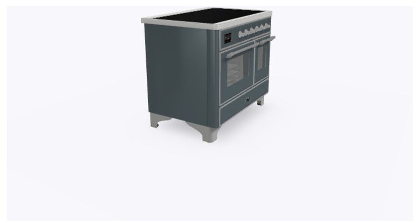 Ilve UMDI10NS3BGC 40" Freestanding Electric Induction Range w/ 6 Ele...